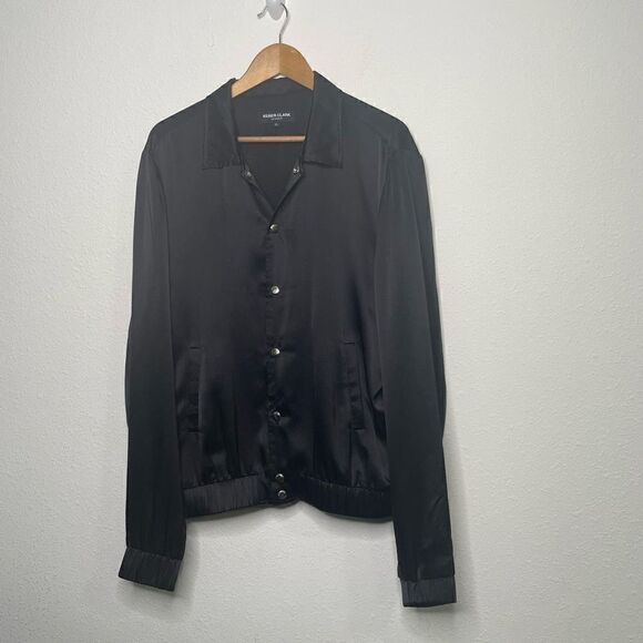 Keiser Clark Men’s Silk Club Jacket Black Snap Button Up Size XL $700 - Picture 1 of 11